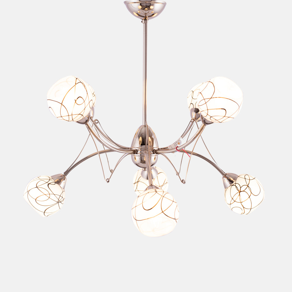 نجفة نيفادا، 8 لمبة، معدن، 78×78 سم سوليتير ذهبي من قنديل مصر - Nevada Chandelier, 8 Lights, Metal, 78×78cm Solitaire Gold|Kandil Egypt